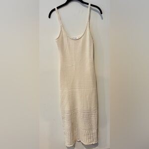 Reformation Cream Knit Scoop-Neck Dress